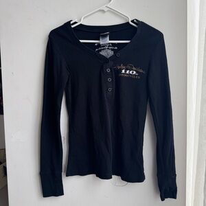 Harley-Davidson Black Long Sleeve Henley